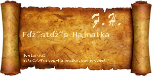 Füstös Hajnalka névjegykártya