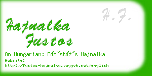 hajnalka fustos business card